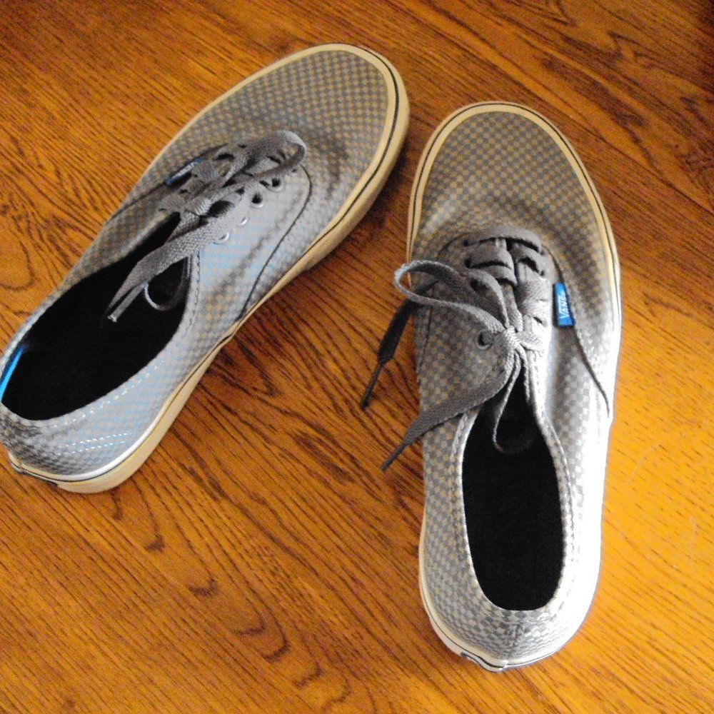 Unisex Checkered Grey Van Sneakers 6.5M 8W